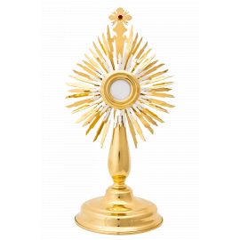 Relikwiarz mosiężny, złocony - 33 cm