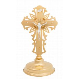 Relikwiarz mosiężny, pozłacany - 29 cm