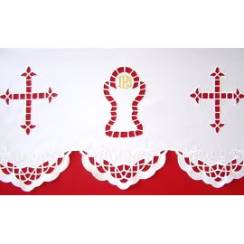 Obrus ołtarzowy haftowany - wzór eucharystyczny (97) - zdjęcie 2 - Obrus ołtarzowy haftowany - wzór eucharystyczny (97)