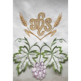Obrus ołtarzowy haftowany - wzór eucharystyczny (150) - OBRUSY OŁTARZOWE