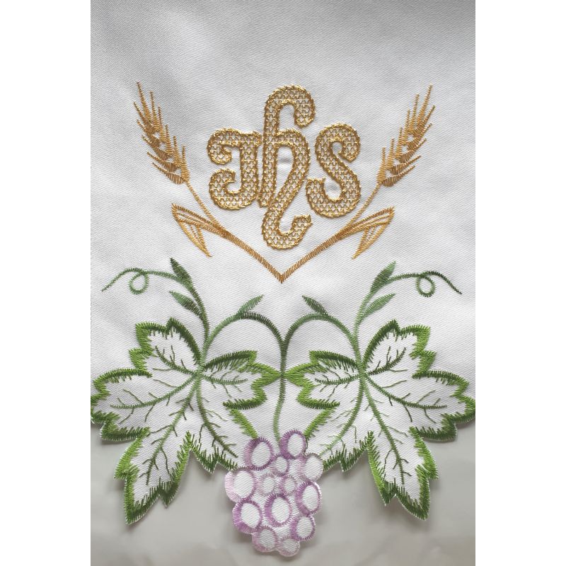 Obrus ołtarzowy haftowany - wzór eucharystyczny (150) - Obrus ołtarzowy haftowany - wzór eucharystyczny (150)