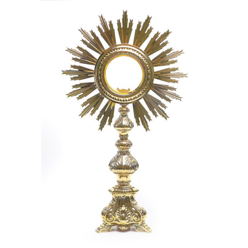 Monstrancja barokowa 77 cm (przystosowana do dużej hostii) - Monstrancja barokowa 77 cm (przystosowana do dużej hostii)