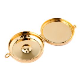 Cyborium mosiężne z napisem IHS (5,4x1,8 cm) - zdjęcie 2 - Cyborium mosiężne z napisem IHS (5,4x1,8 cm)