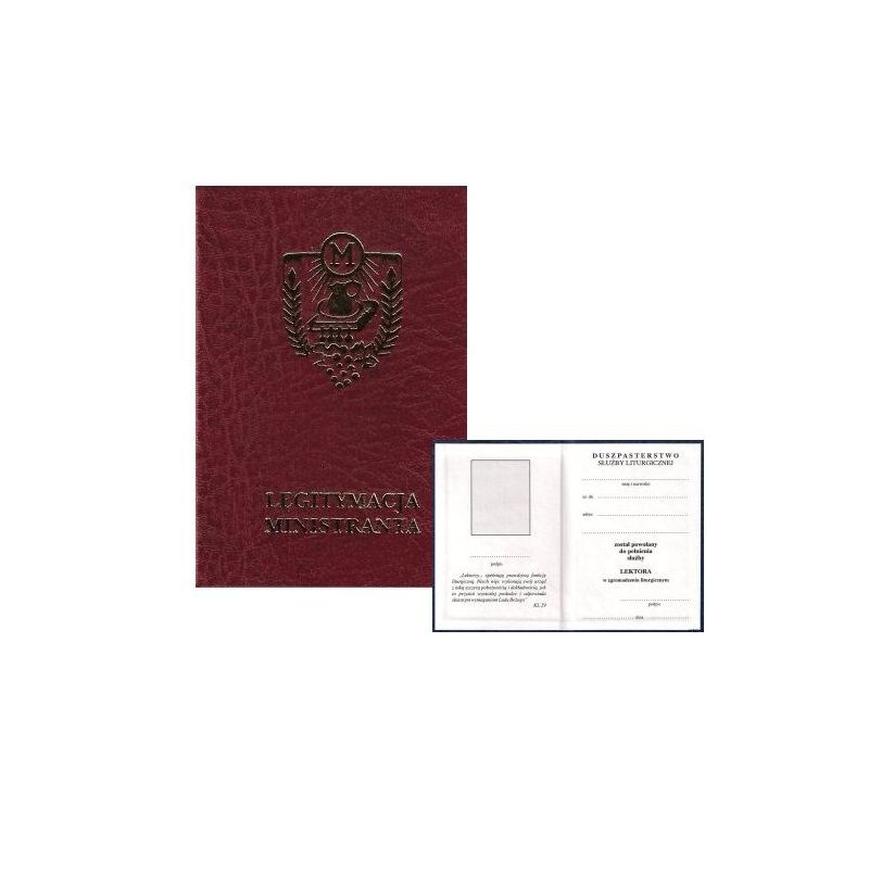 Legitymacja ministranta bordowa - Legitymacja ministranta bordowa