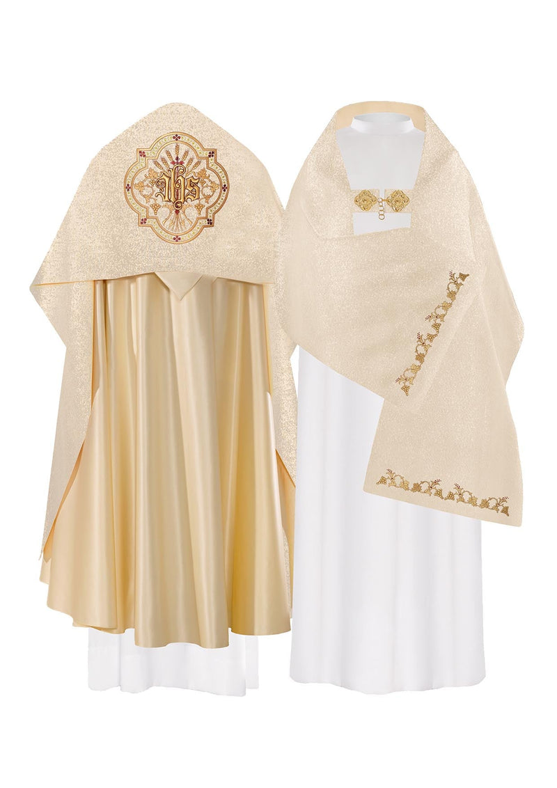 Welon liturgiczny, haftowany kielich - złoty (37)