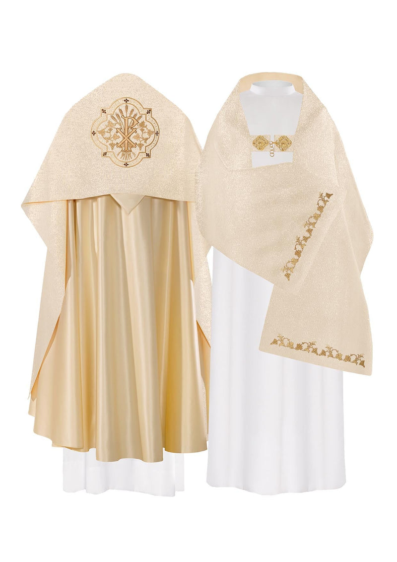 Welon liturgiczny, haftowany PX - złoty (40)