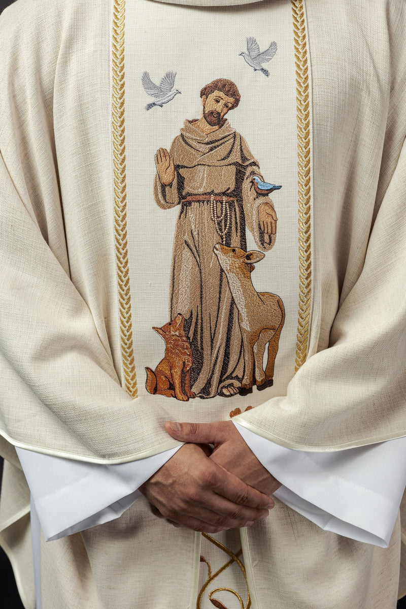 Ornat z haftowanym wizerunkiem Świętego Franciszka (112H) - zdjęcie 3