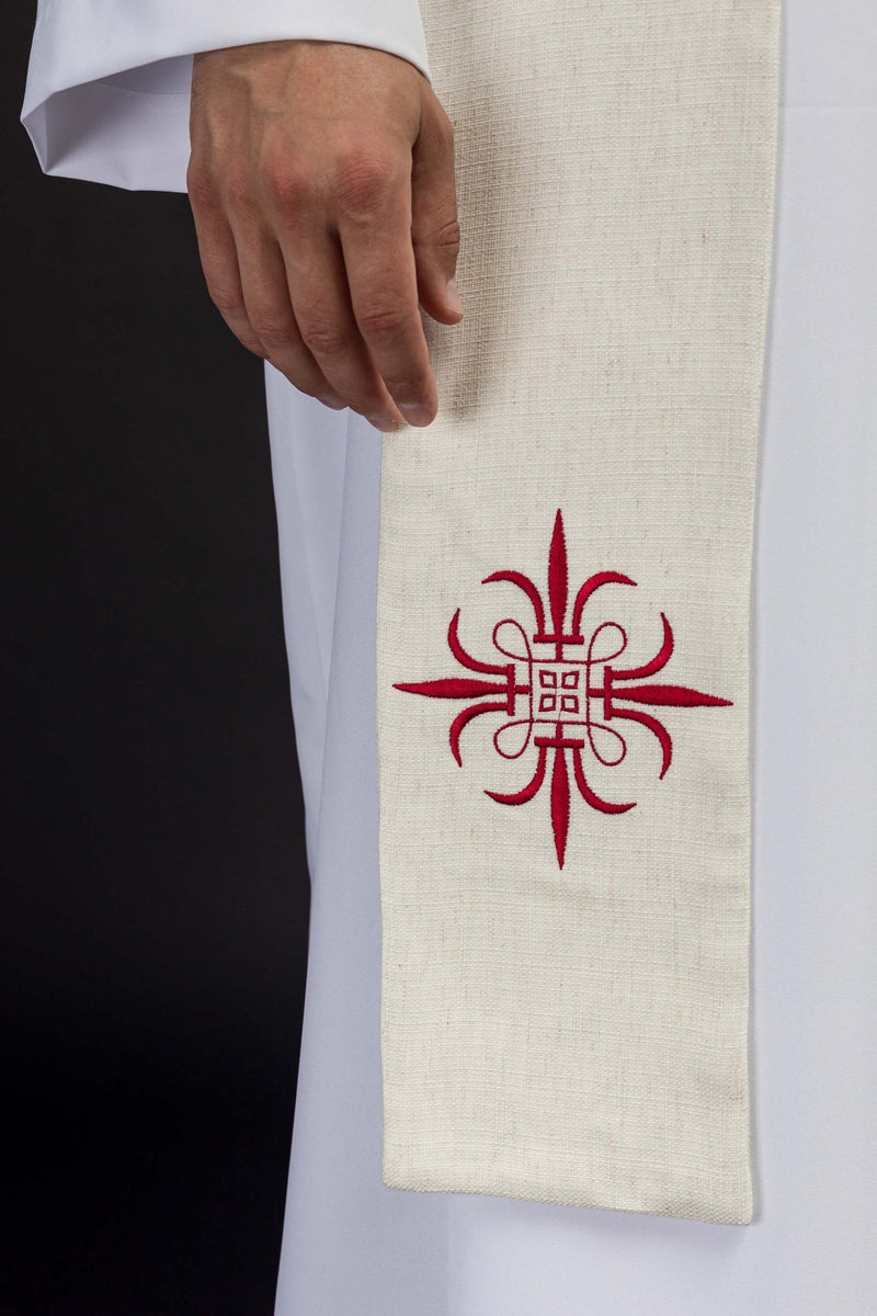 Stuła haftowana wielkanocna z symbolem Baranka Bożego (125H) - zdjęcie 4