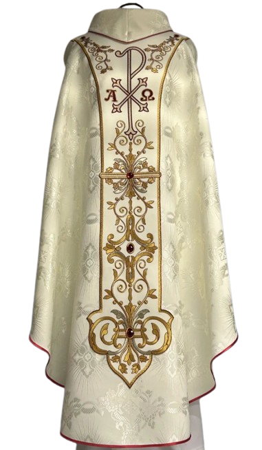 Ornat wielkanocny Dobry Pasterz - rozeta ecru (T7) - zdjęcie 2