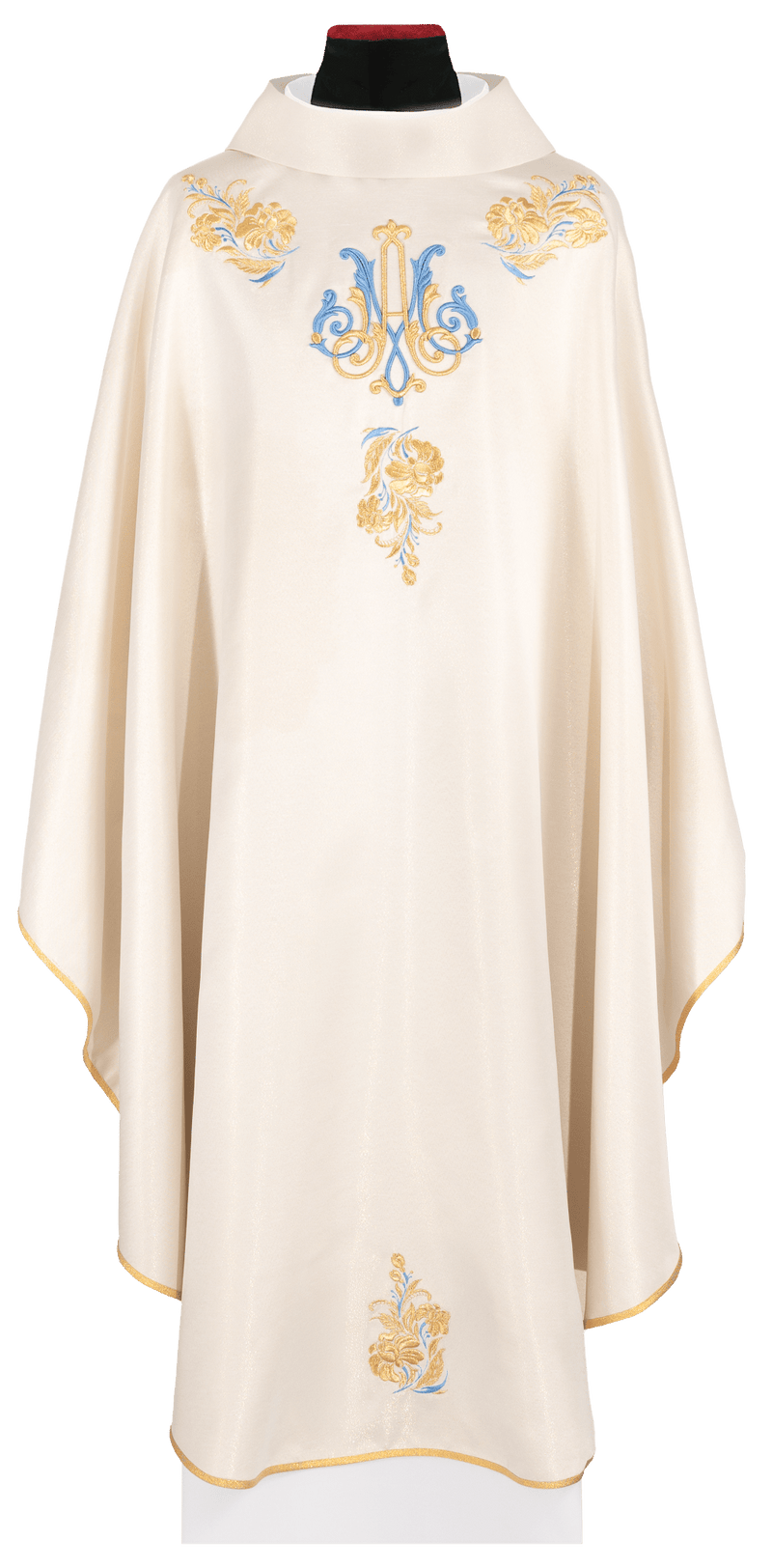 Ornat maryjny haftowany ecru + stuła (152H) - Ornaty Maryjne