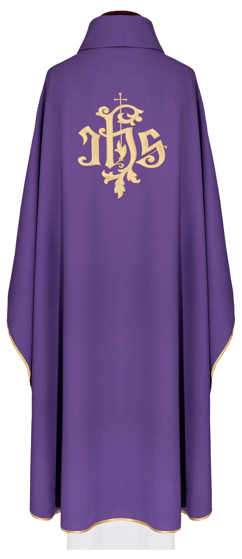 Ornat haftowany IHS, fioletowy + stuła (169H) - zdjęcie 2