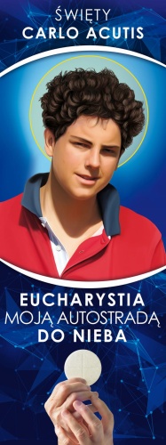 Baner religijny - Święty Carlo Acutis 75x200 cm - Święci i Błogosławieni
