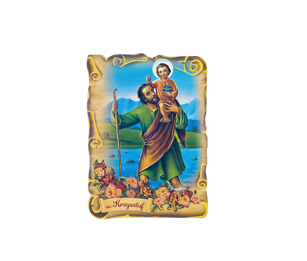Magnes metalizowany - Święty Krzysztof - ŚWIĘTY KRZYSZTOF - Nowość