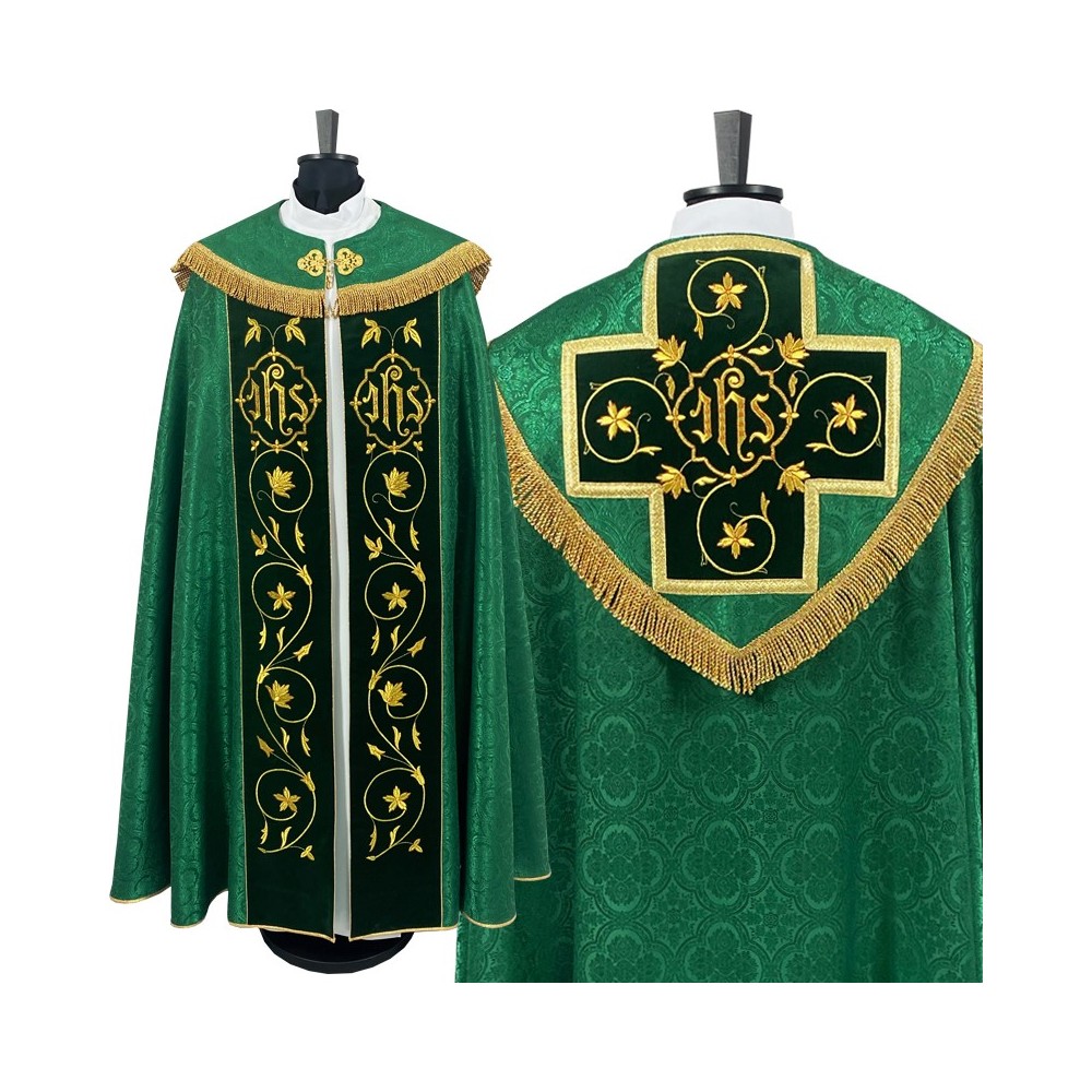 Kapa haftowana zielona - KAPY LITURGICZNE
