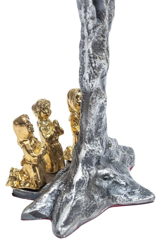 Relikwiarz mosiężny Fatima (na 3 relikwie) - wys. 27 cm - zdjęcie 3