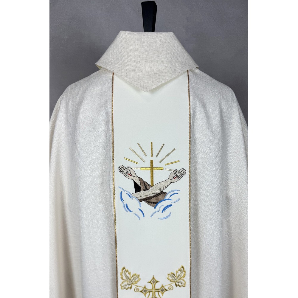 Komplet ornat haftowany, stuła, bielizna kielichowa, palka - Święty Franciszek - zdjęcie 5