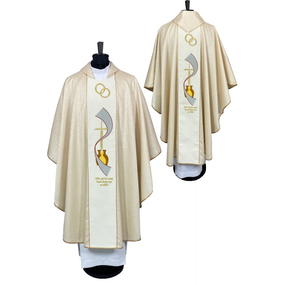 Ornat ślubny złoty haftowany (A) - zdjęcie 3