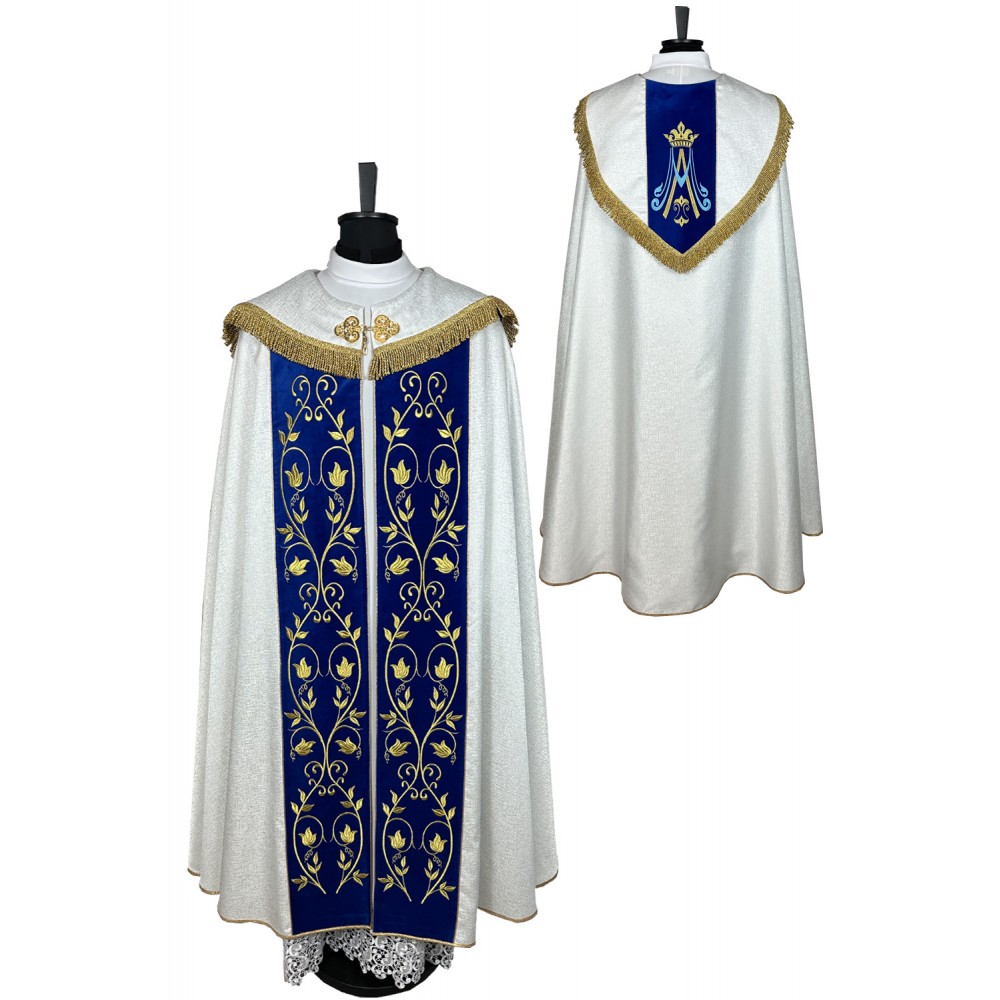Kapa liturgiczna Maryjna - haftowana (20) - KAPY LITURGICZNE