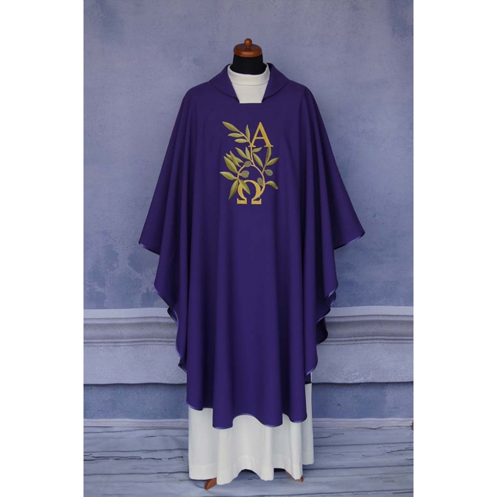Ornat Alfa Omega+kłosy (kolory liturgiczne) - zdjęcie 6