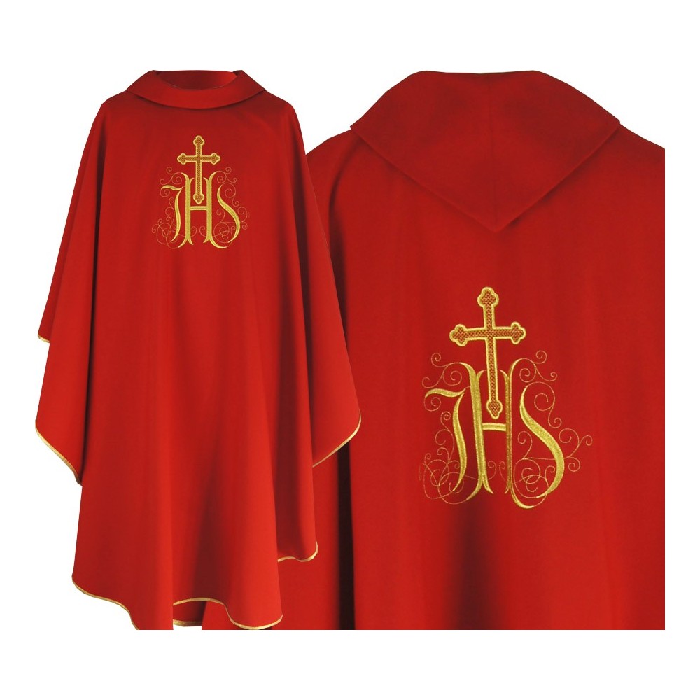 Ornat gotycki IHS- kolory liturgiczne (6) - Ornaty haftowane