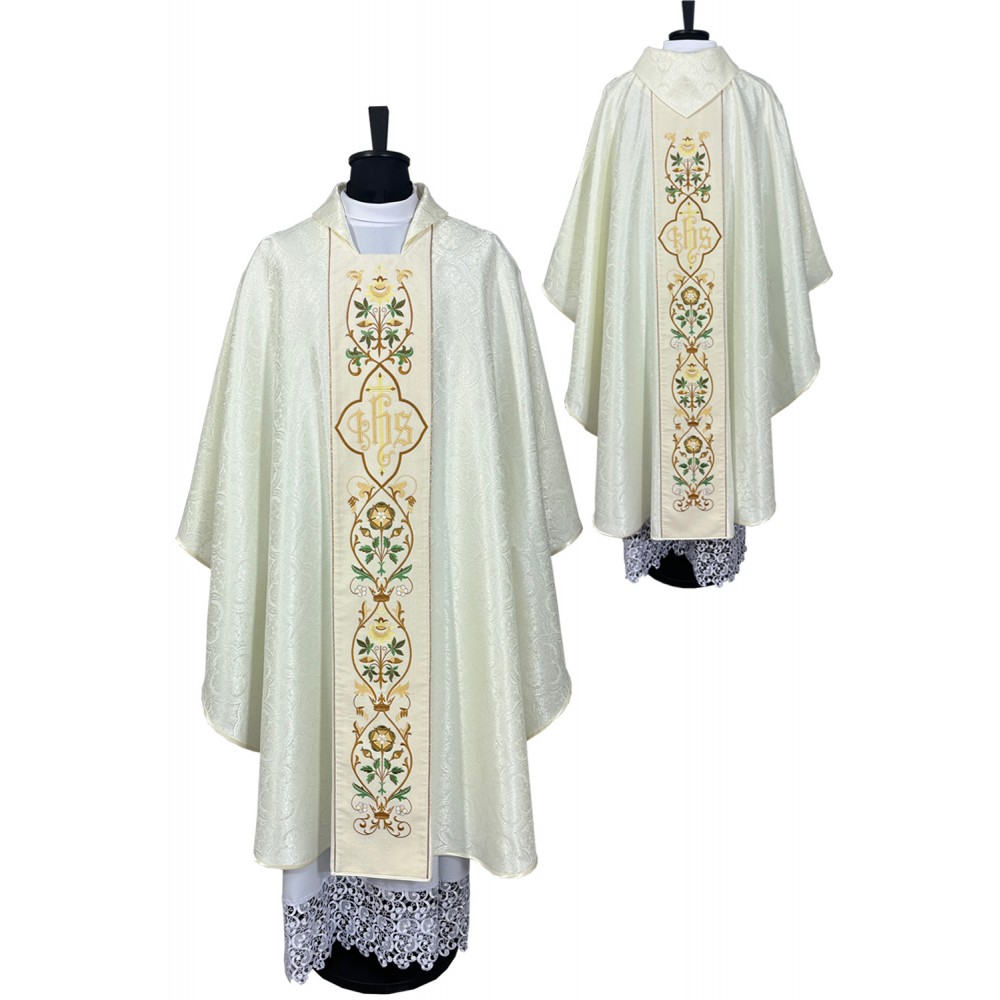 Ornat gotycki IHS żakard - kolory liturgiczne (16) - zdjęcie 9