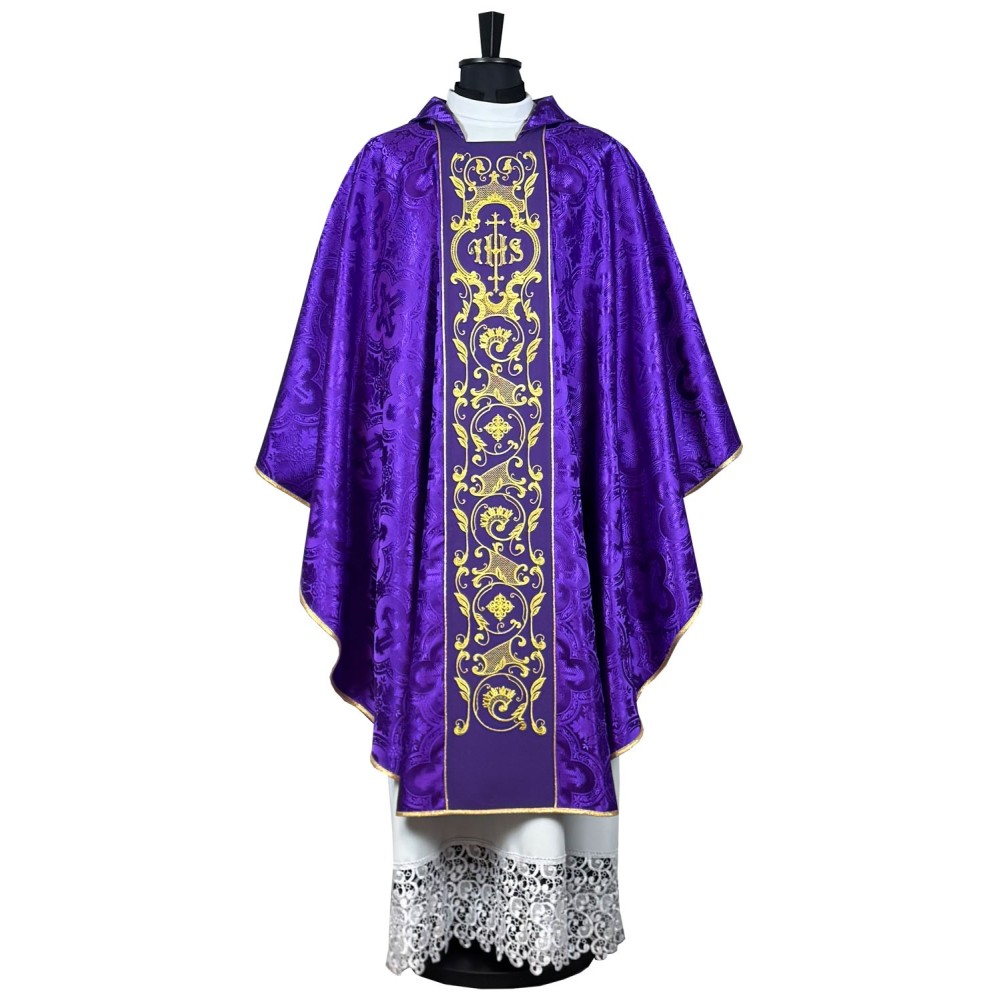 Ornat gotycki IHS  żorżeta - kolory liturgiczne (20) - zdjęcie 5