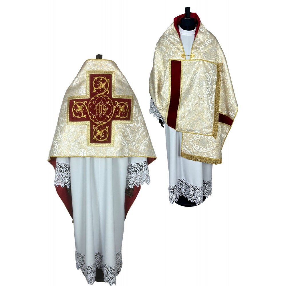 Welon liturgiczny - wzór złoty IHS (30)