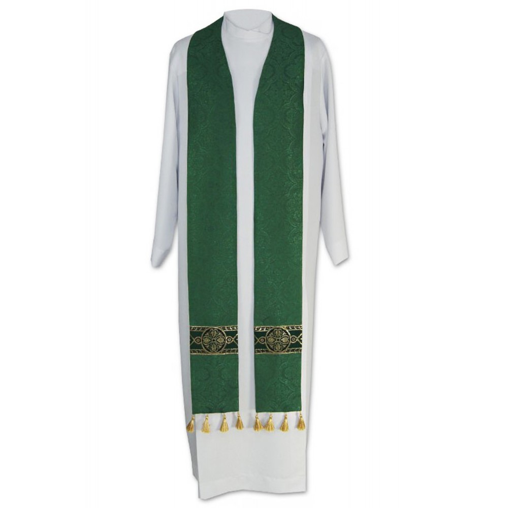 Stuła kapłańska z chwostami, żakard (kolory liturgiczne) - zdjęcie 7