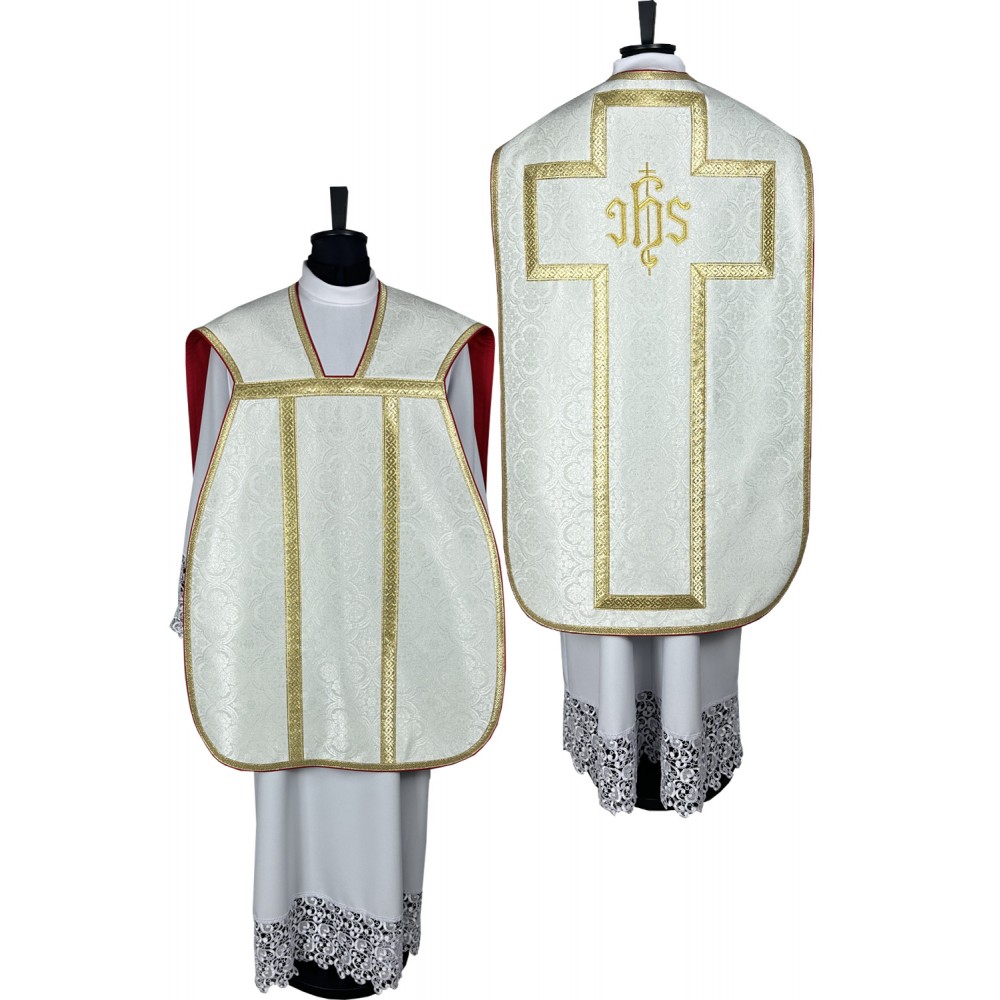 Ornat rzymski IHS - kolory liturgiczne, żakard (29) - zdjęcie 6