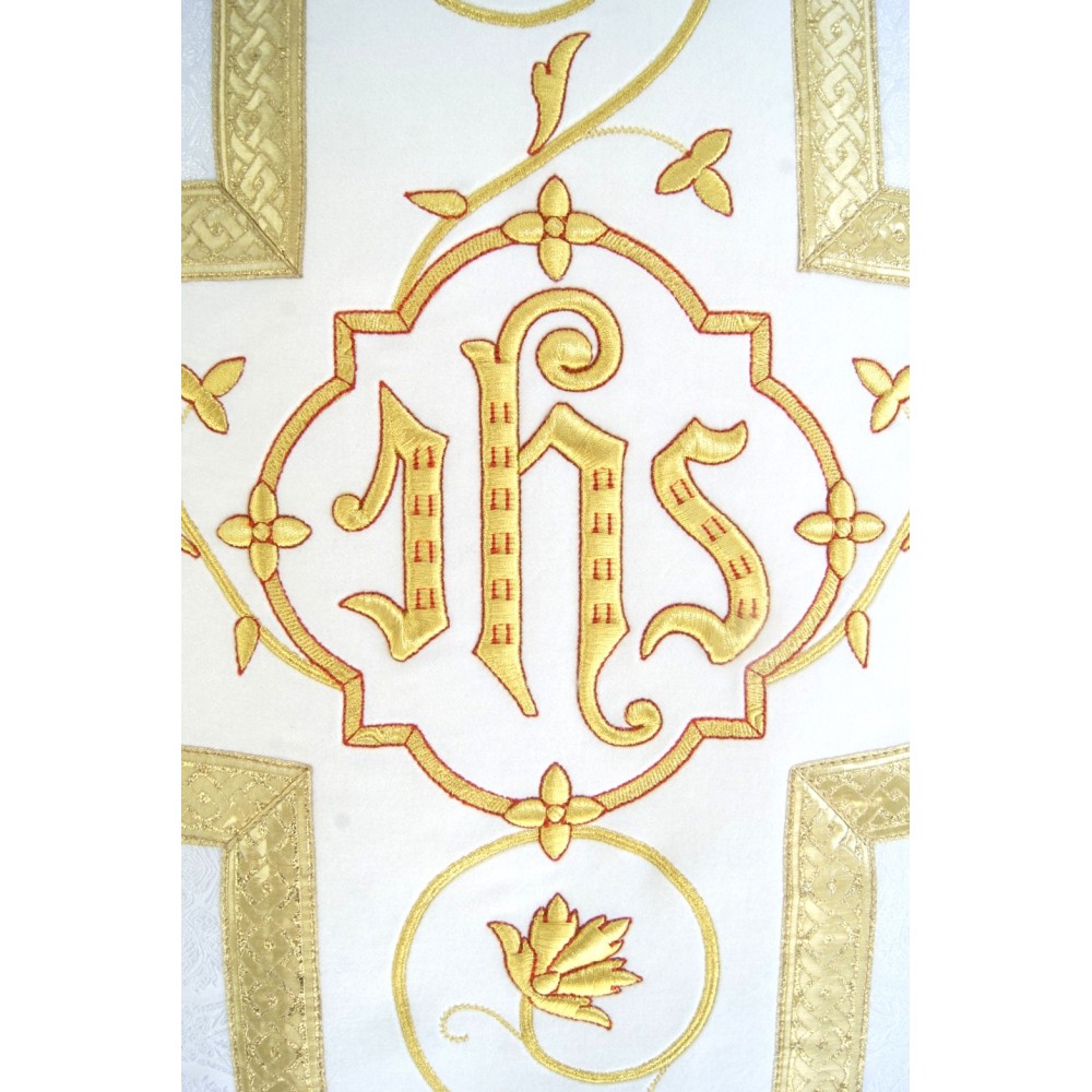 Ornat rzymski IHS - kolory liturgiczne, żakard (34) - zdjęcie 16