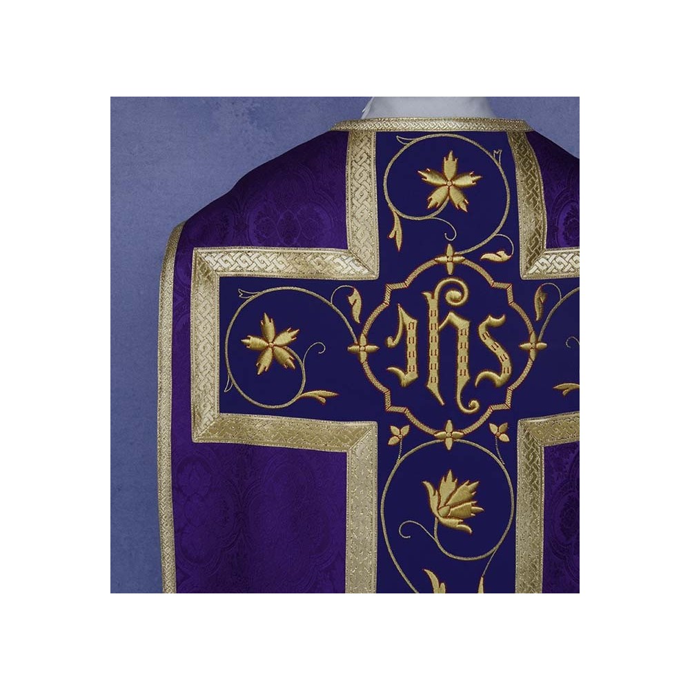 Ornat rzymski IHS - kolory liturgiczne, żakard (34) - zdjęcie 13