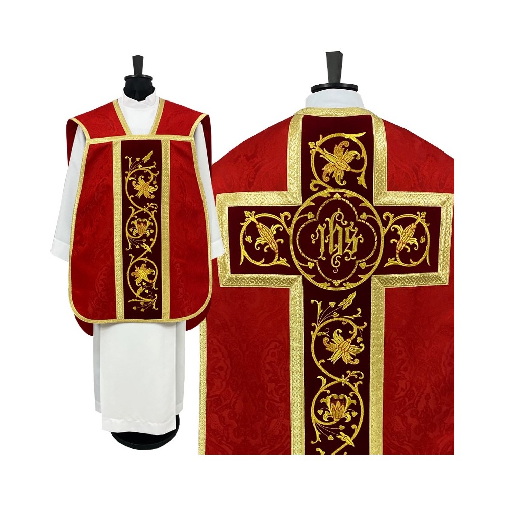 Ornat rzymski IHS - kolory liturgiczne, żakard (35) - zdjęcie 18