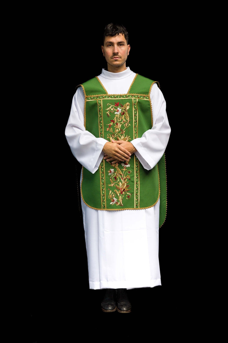 Ornat rzymski haftowany IHS - kolory liturgiczne (40) - zdjęcie 10