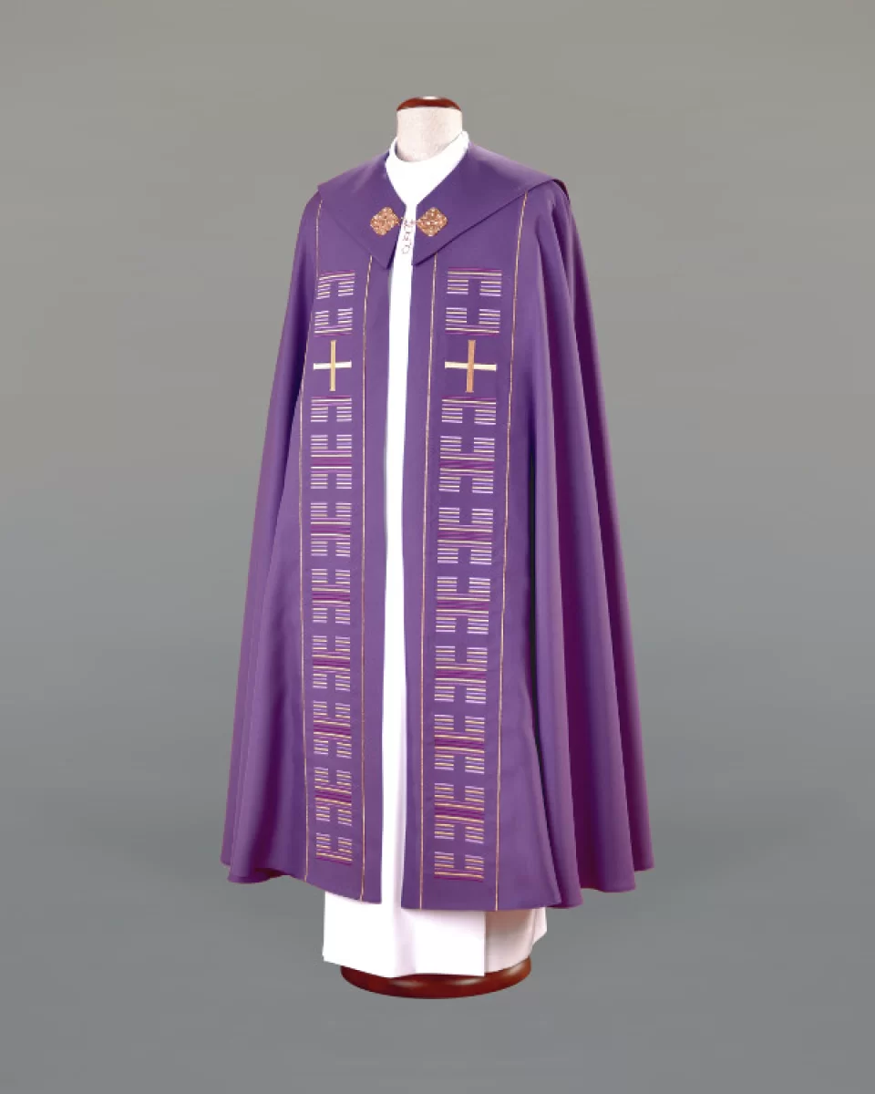 Kapa fioletowa haftowana (61) - KAPY LITURGICZNE