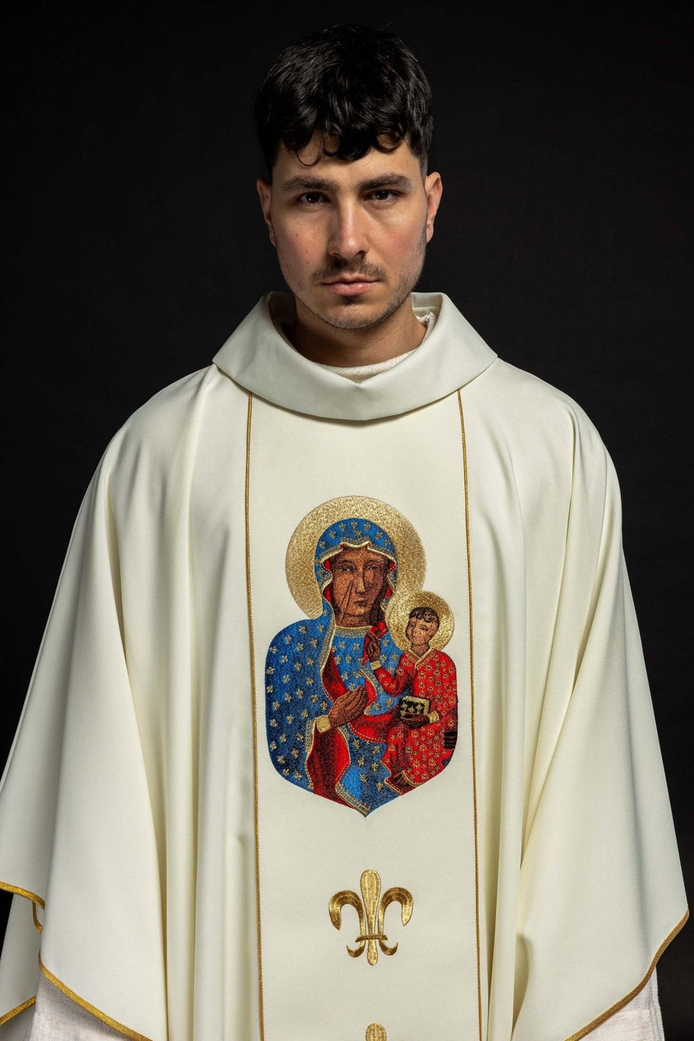 Ornat wizerunek Matka Boska Częstochowska - ecru (H45)