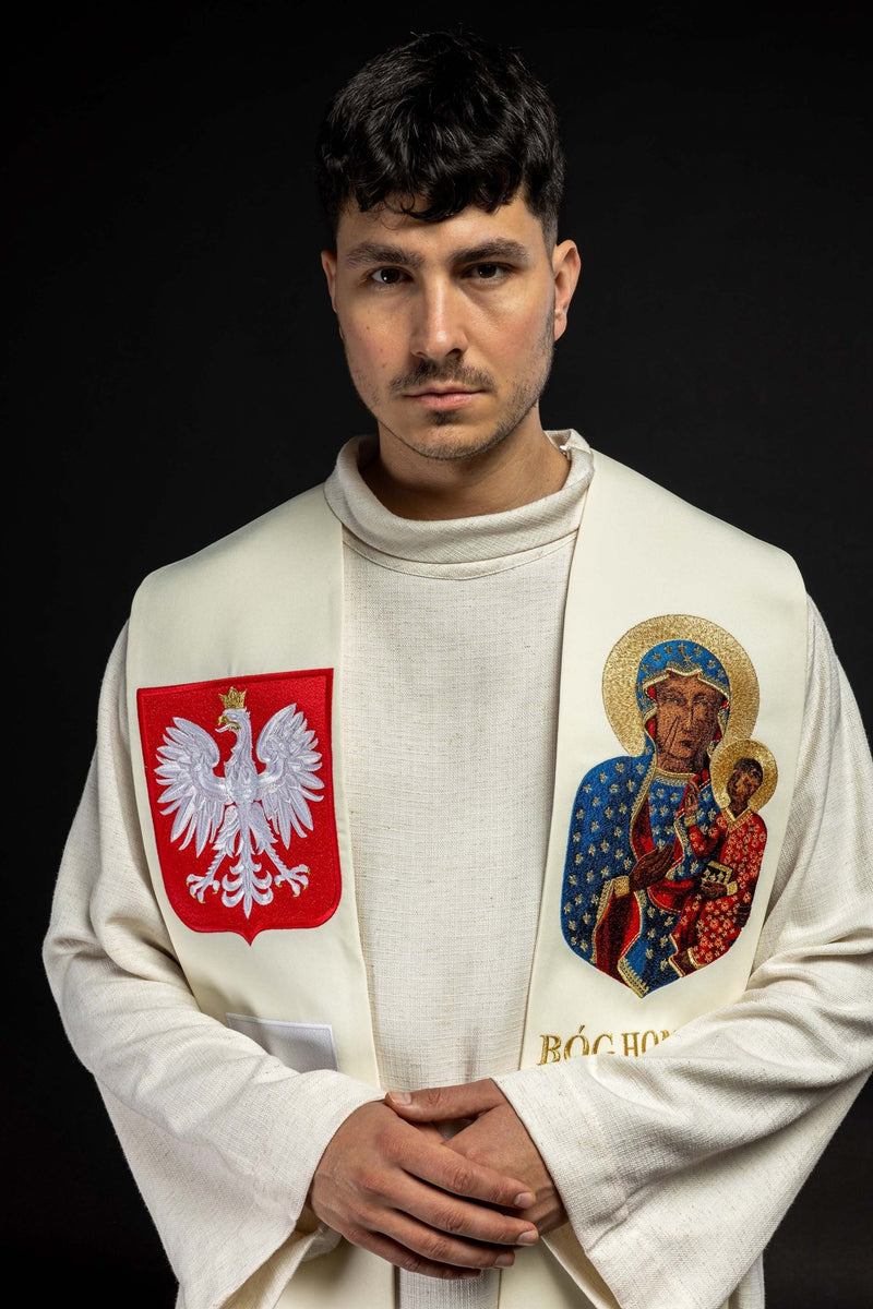 Stuła haftowana BÓG, HONOR, OJCZYZNA (14H) - zdjęcie 2